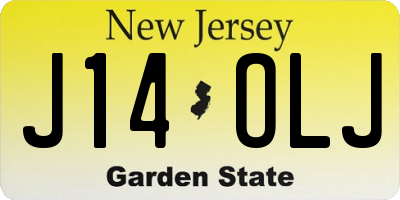 NJ license plate J14OLJ