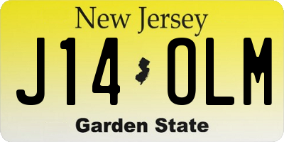 NJ license plate J14OLM