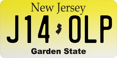 NJ license plate J14OLP