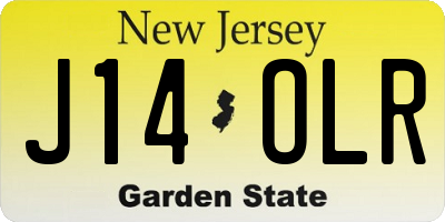 NJ license plate J14OLR
