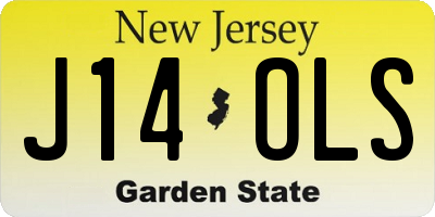 NJ license plate J14OLS