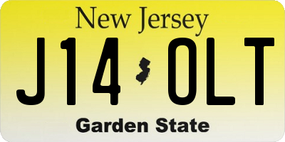NJ license plate J14OLT