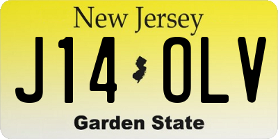 NJ license plate J14OLV