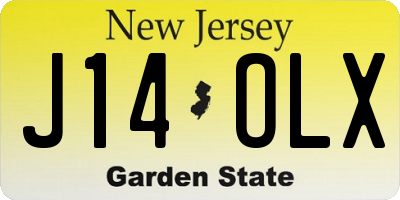 NJ license plate J14OLX