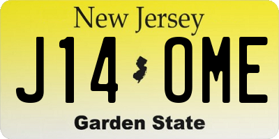 NJ license plate J14OME