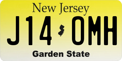 NJ license plate J14OMH
