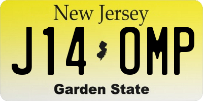 NJ license plate J14OMP