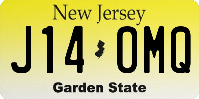 NJ license plate J14OMQ
