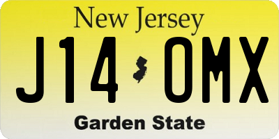 NJ license plate J14OMX