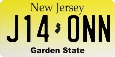 NJ license plate J14ONN