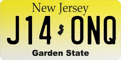 NJ license plate J14ONQ