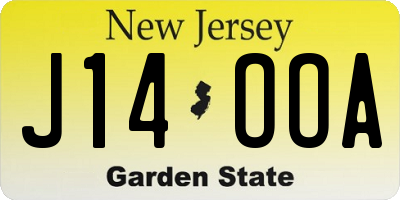 NJ license plate J14OOA