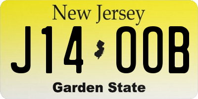 NJ license plate J14OOB