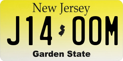 NJ license plate J14OOM