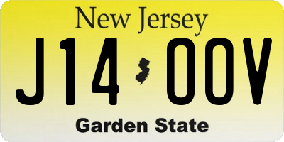 NJ license plate J14OOV