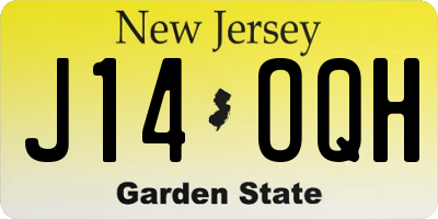 NJ license plate J14OQH