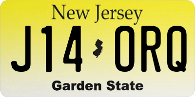 NJ license plate J14ORQ