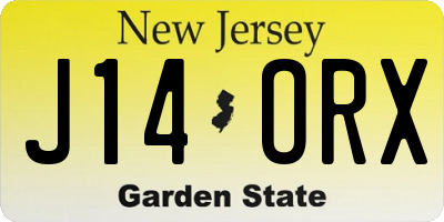NJ license plate J14ORX