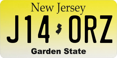 NJ license plate J14ORZ