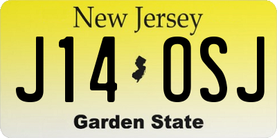 NJ license plate J14OSJ
