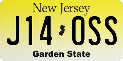 NJ license plate J14OSS