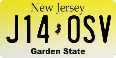 NJ license plate J14OSV