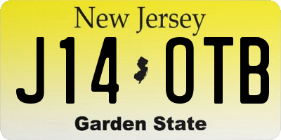 NJ license plate J14OTB