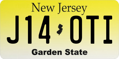 NJ license plate J14OTI