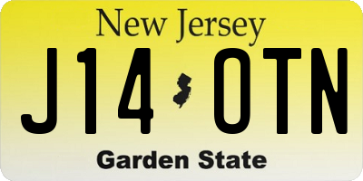 NJ license plate J14OTN