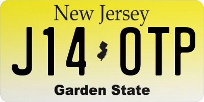 NJ license plate J14OTP