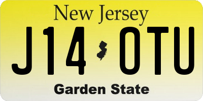 NJ license plate J14OTU