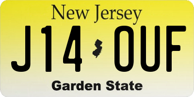 NJ license plate J14OUF