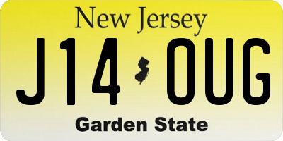 NJ license plate J14OUG