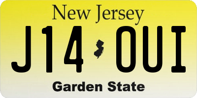 NJ license plate J14OUI
