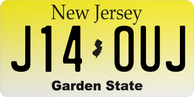 NJ license plate J14OUJ