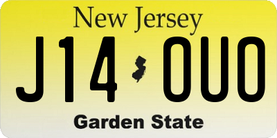 NJ license plate J14OUO