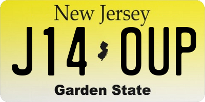 NJ license plate J14OUP