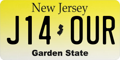NJ license plate J14OUR