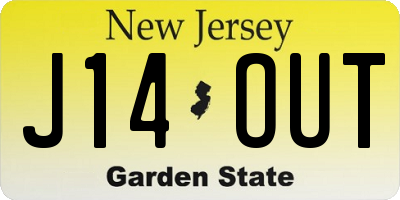 NJ license plate J14OUT