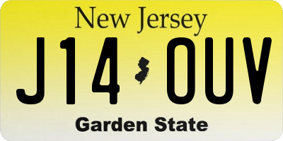 NJ license plate J14OUV