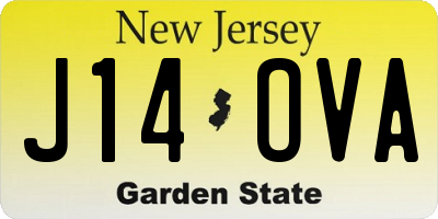 NJ license plate J14OVA