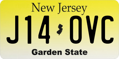 NJ license plate J14OVC
