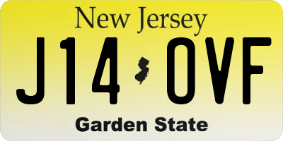 NJ license plate J14OVF