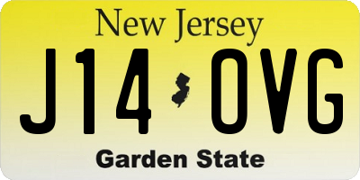 NJ license plate J14OVG