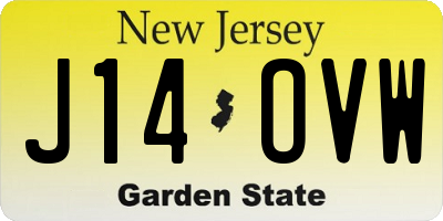 NJ license plate J14OVW