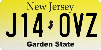 NJ license plate J14OVZ