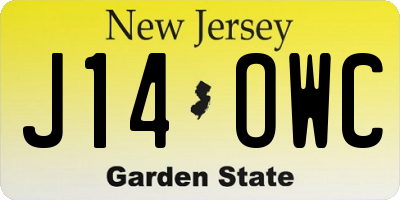 NJ license plate J14OWC