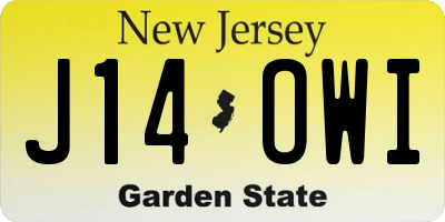 NJ license plate J14OWI