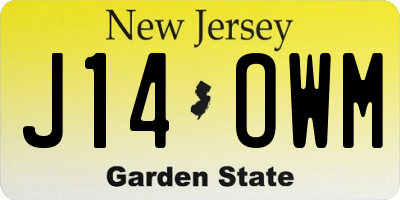 NJ license plate J14OWM