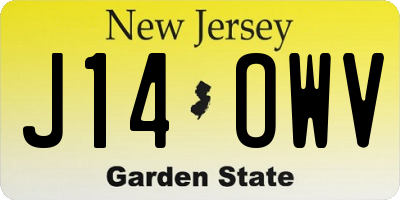 NJ license plate J14OWV
